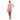 Black model with coral swim skirt