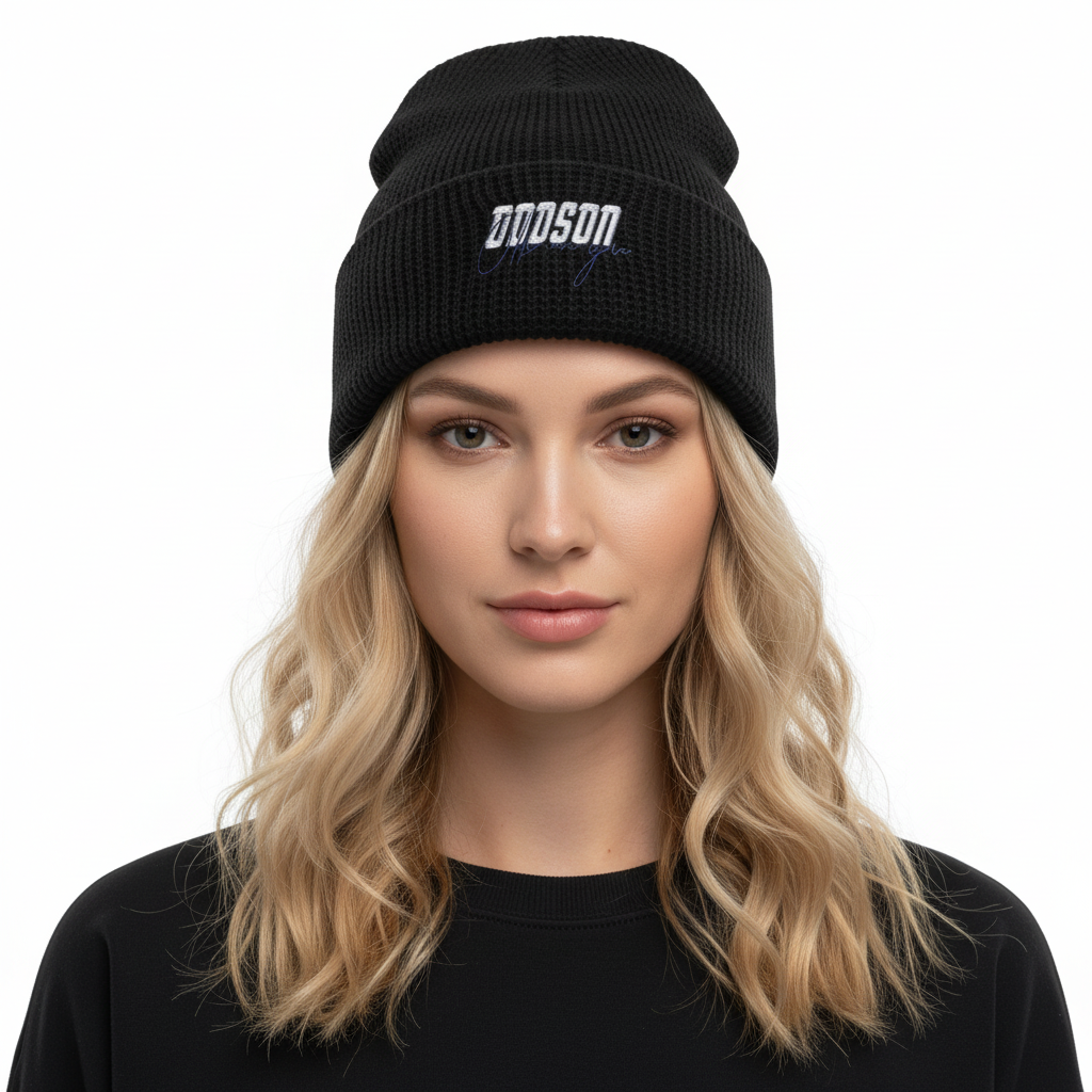 Black Waffle Beanie Look 12