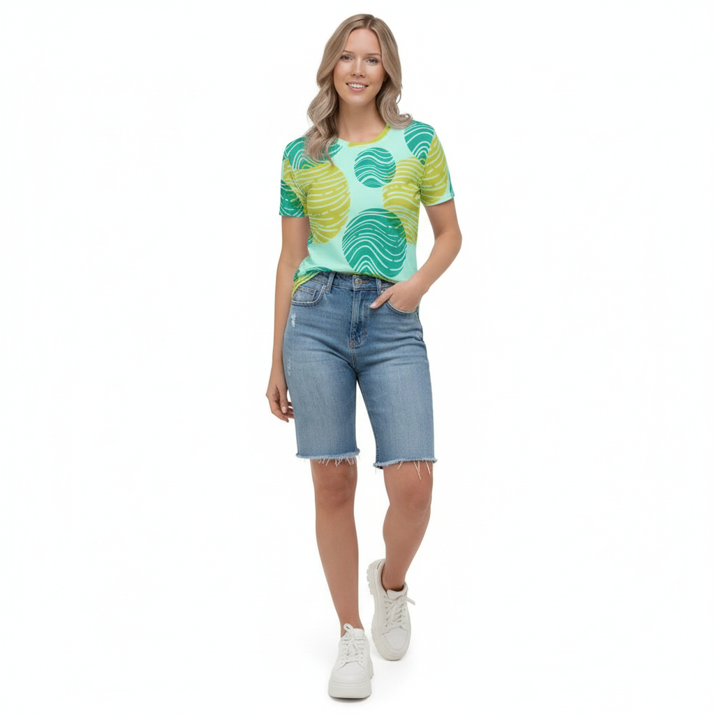Bloom Season Tee with Denim Shorts