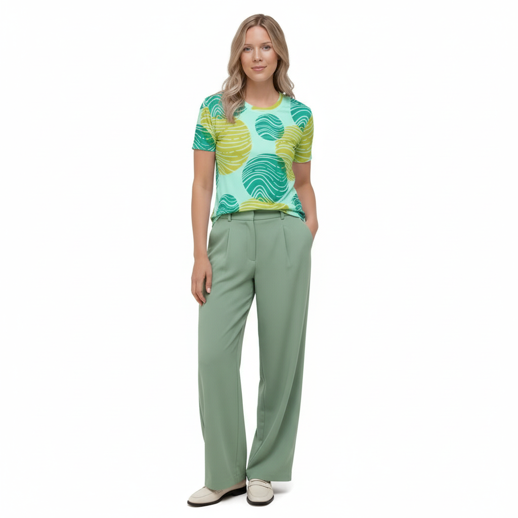 Bloom Season Tee with Wide-Leg Trousers