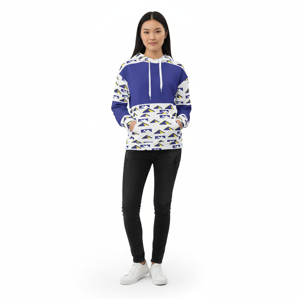 Blue mountain hoodie - Asian female model