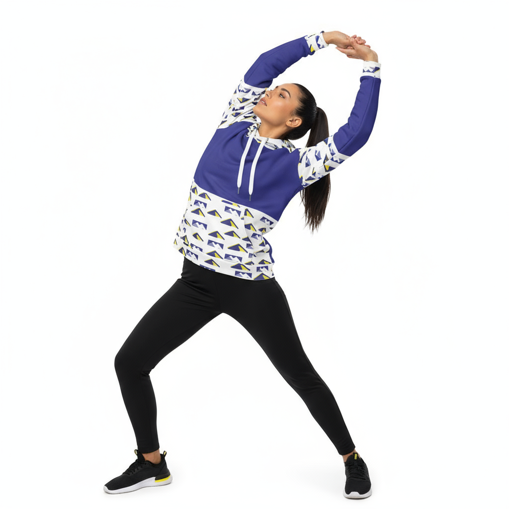 Blue mountain hoodie - Middle Eastern female model