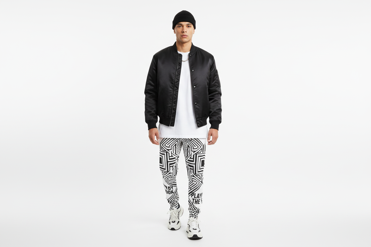 Bomber jacket and sneakers