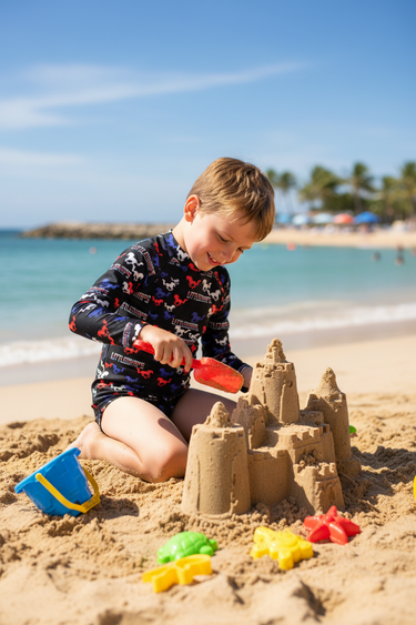 Boy Building Sandcastle