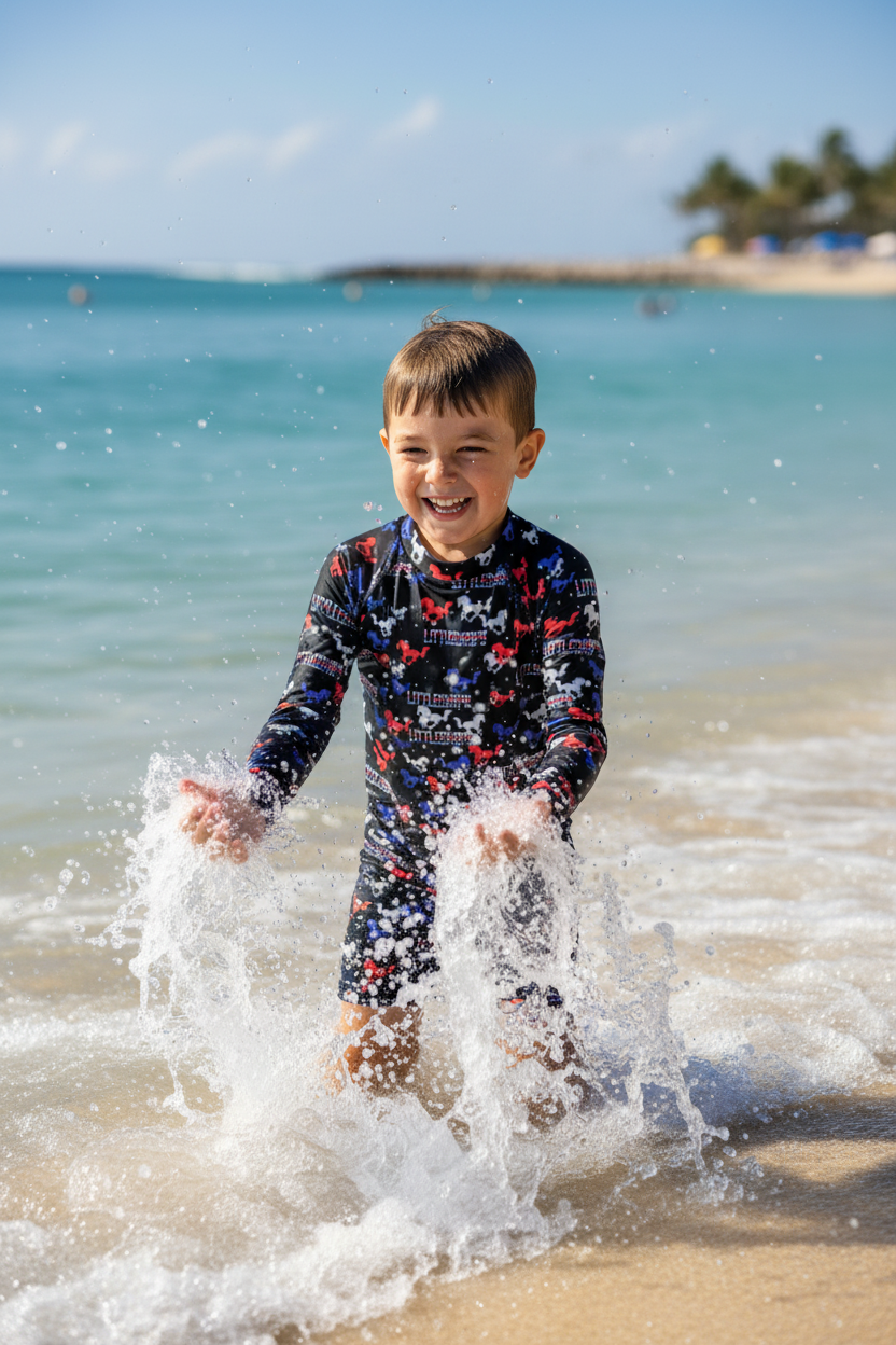 Boy in Ocean Waves