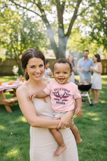 Boy Pink Tee BBQ