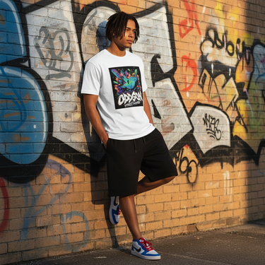 Brick wall streetwear look