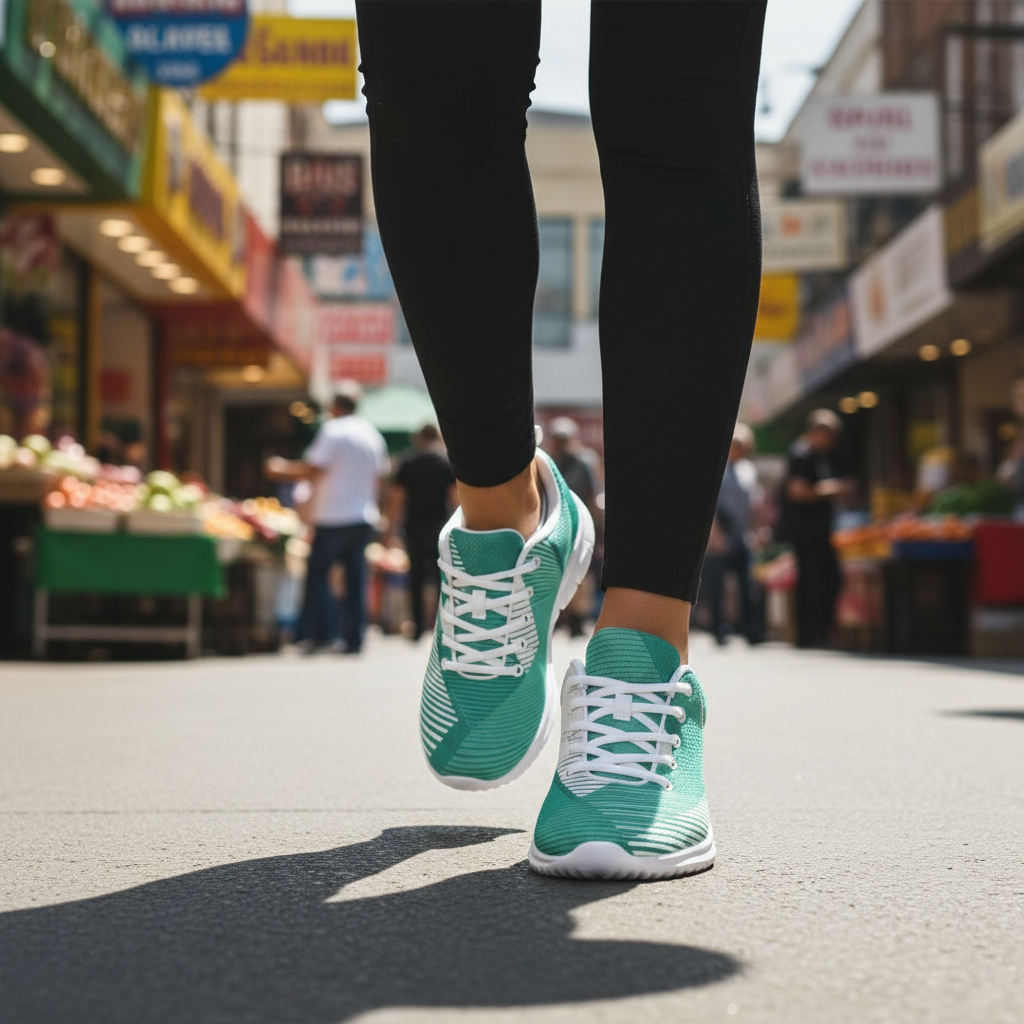 Bright outdoor market or shopping district