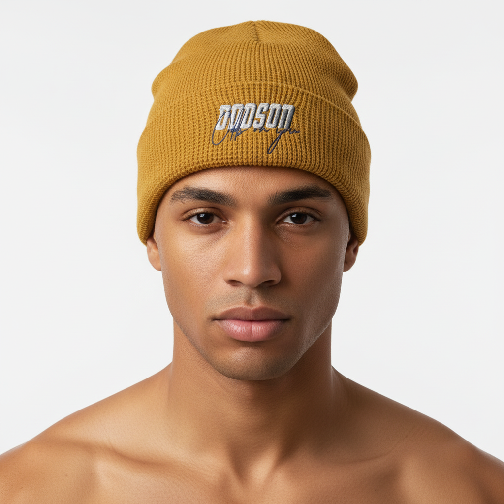 Camel Waffle Beanie Look 1