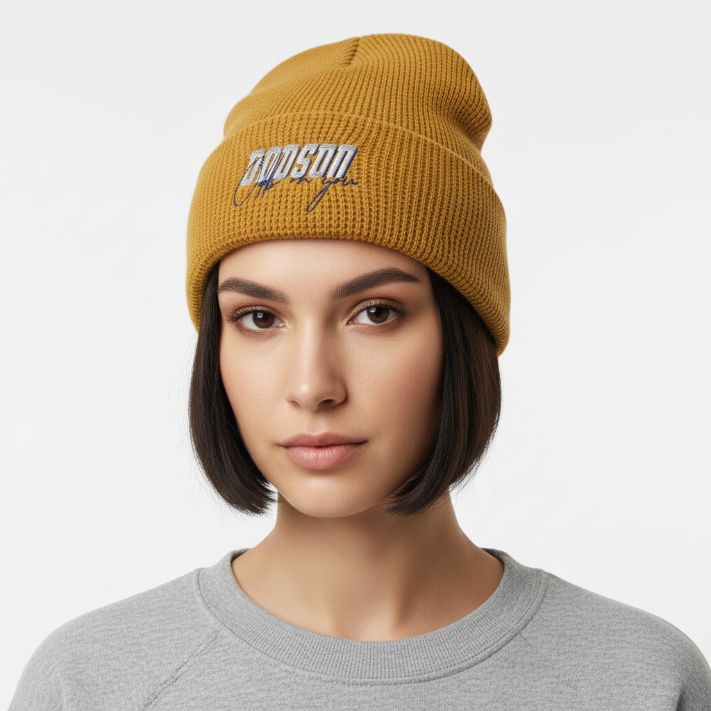 Camel Waffle Beanie Look 4