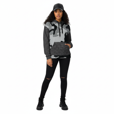Camo wave hoodie female urban
