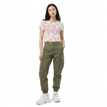 Camou Crop Tee with Cargo Joggers