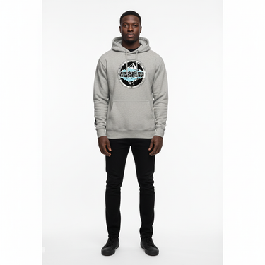 Carbon grey hoodie - Black male model