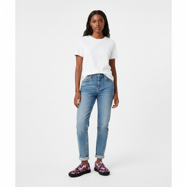 Casual denim white background
