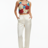 Classy Cream Satin Pants Front