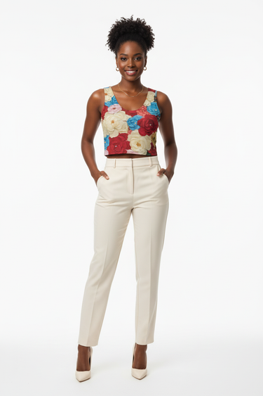 Classy Cream Trousers Front