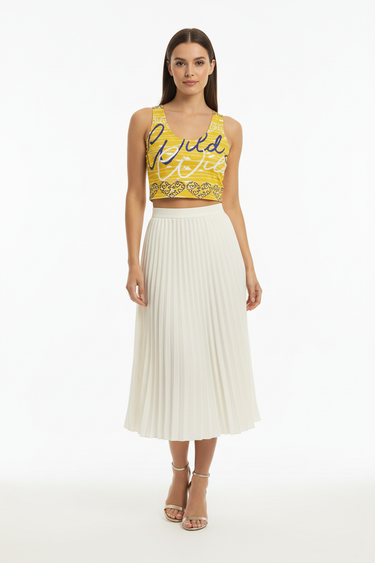 Classy Look 4 - Pleated Midi Skirt & Strappy Heels
