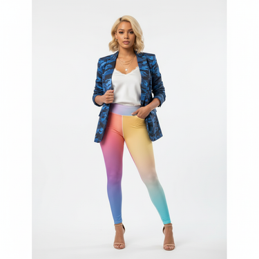 Classy look with blue camo blazer