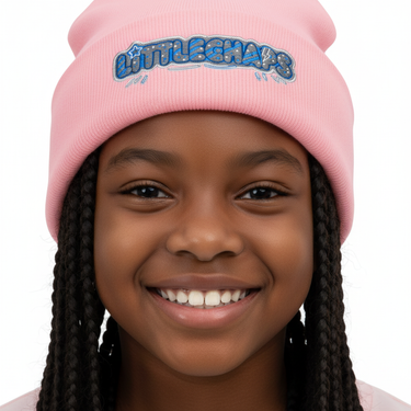 Close-up girl pink beanie