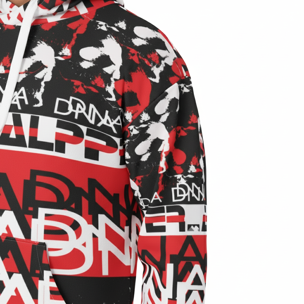 Close-up of Peniel hoodie sleeve detail