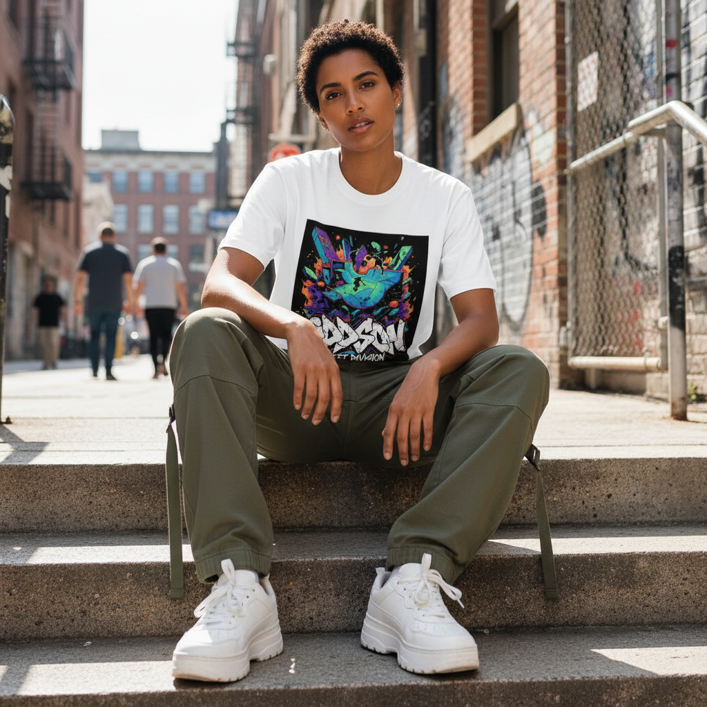 Concrete steps streetwear look
