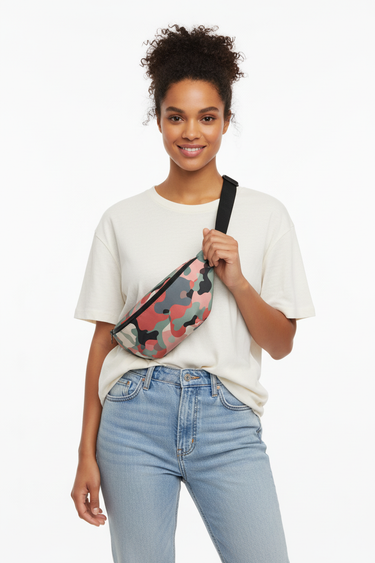 Coral Camo Fanny Pack Crossbody Front