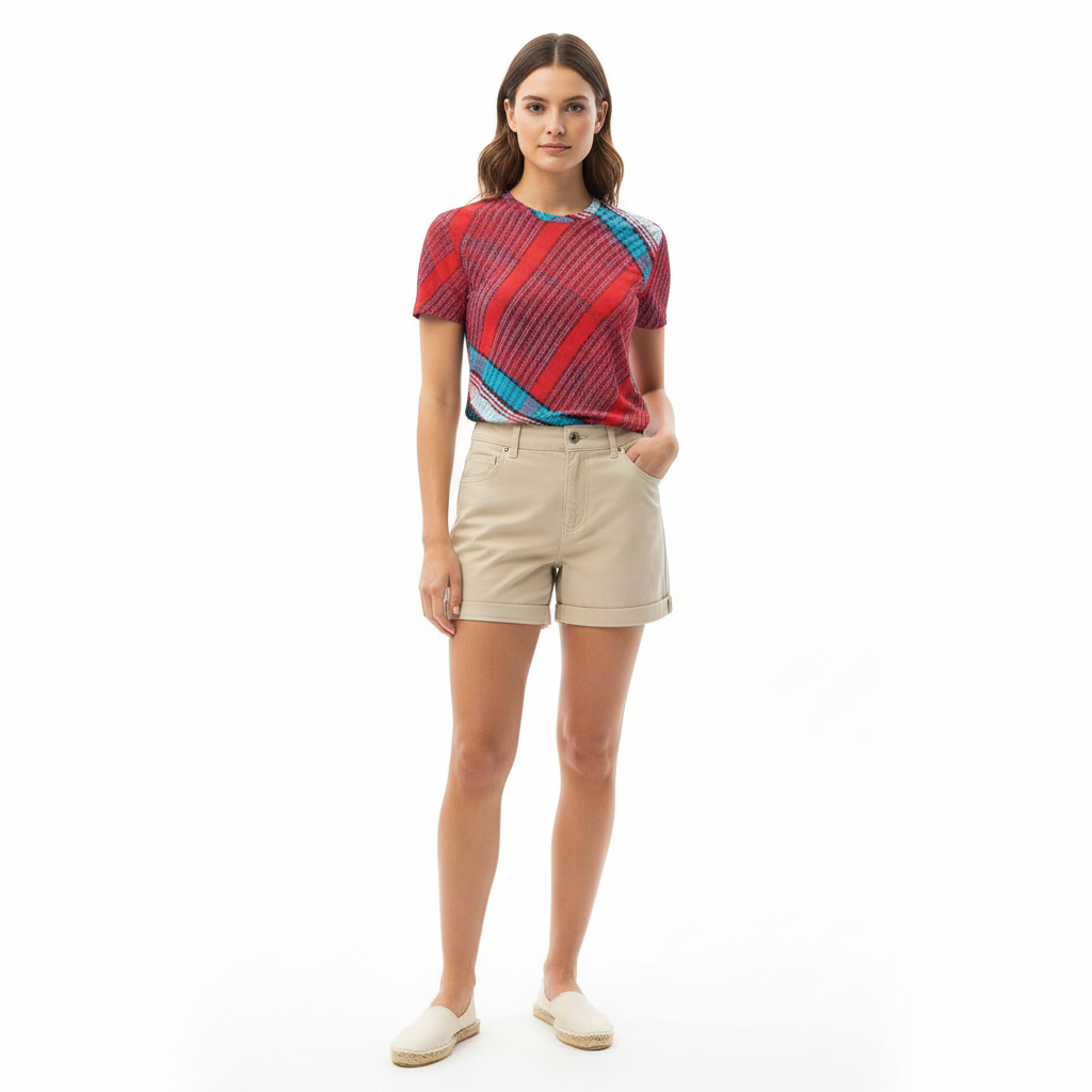 Cozy Summers Tee with Khaki Shorts