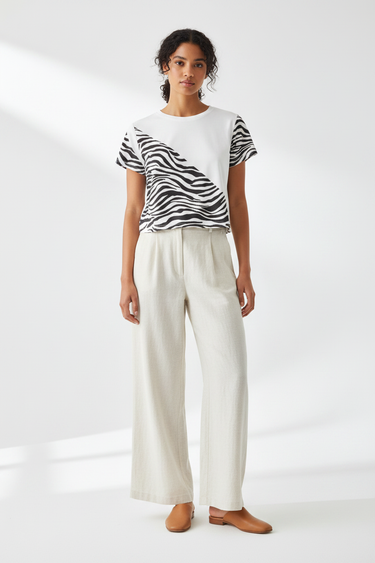 Crop Tee with Linen Pants