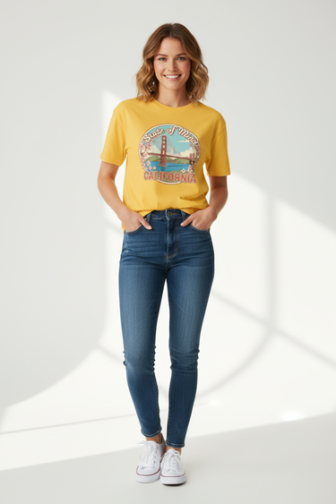 Daisy Yellow Dark Denim