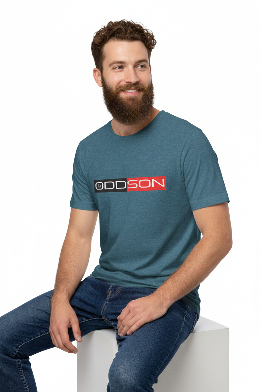 Deep teal t-shirt sitting on cube