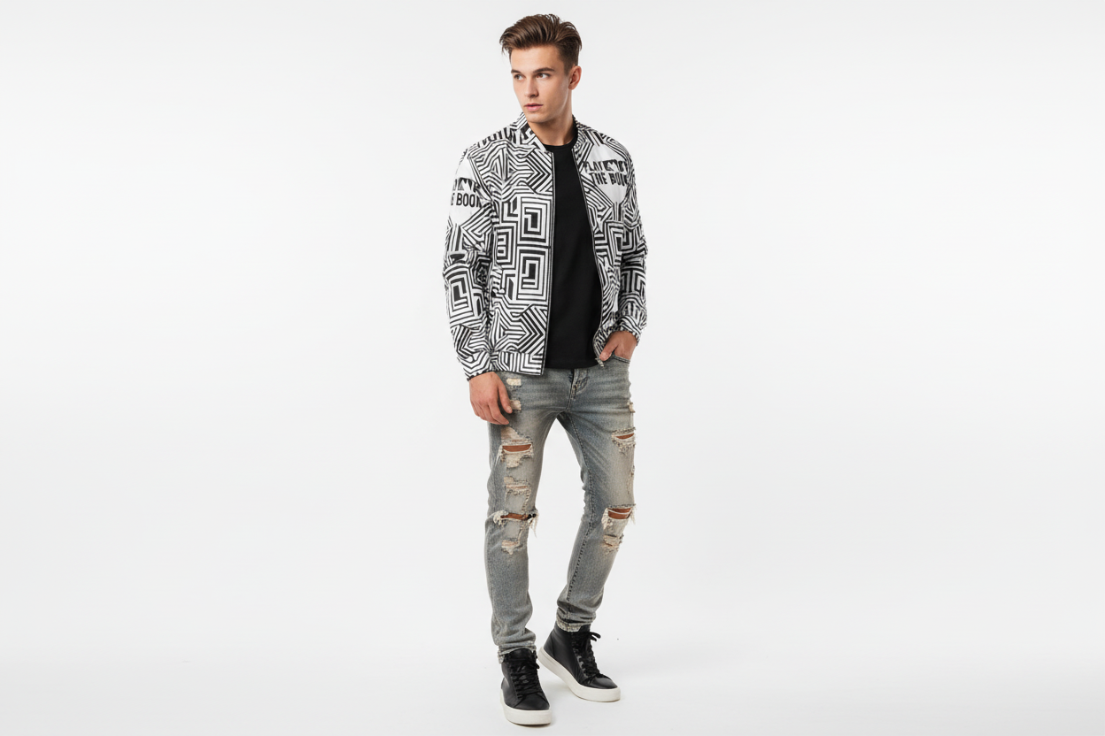 Distressed jeans and high-tops