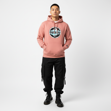 Dusty rose hoodie - Asian male model