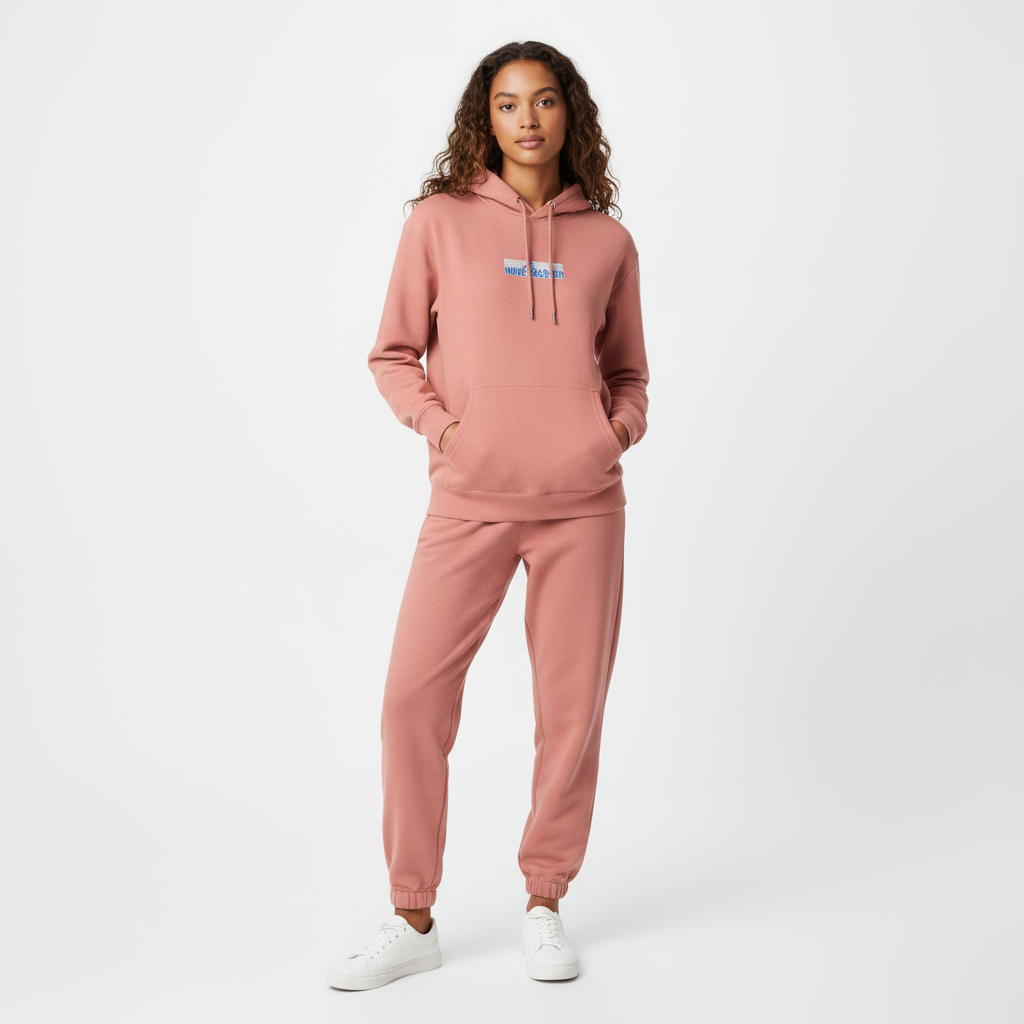 Dusty rose hoodie - natural pose