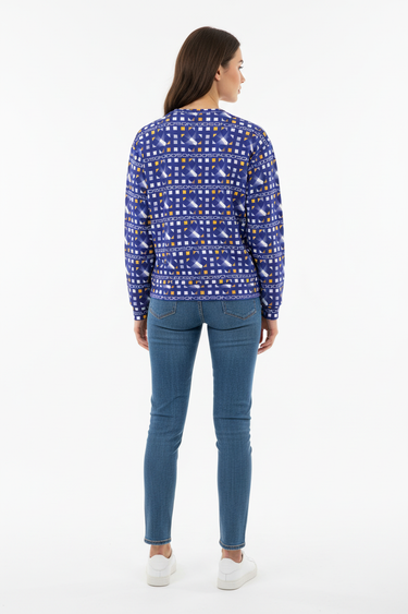 Female back view with denim