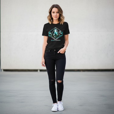Female - Black with skinny jeans