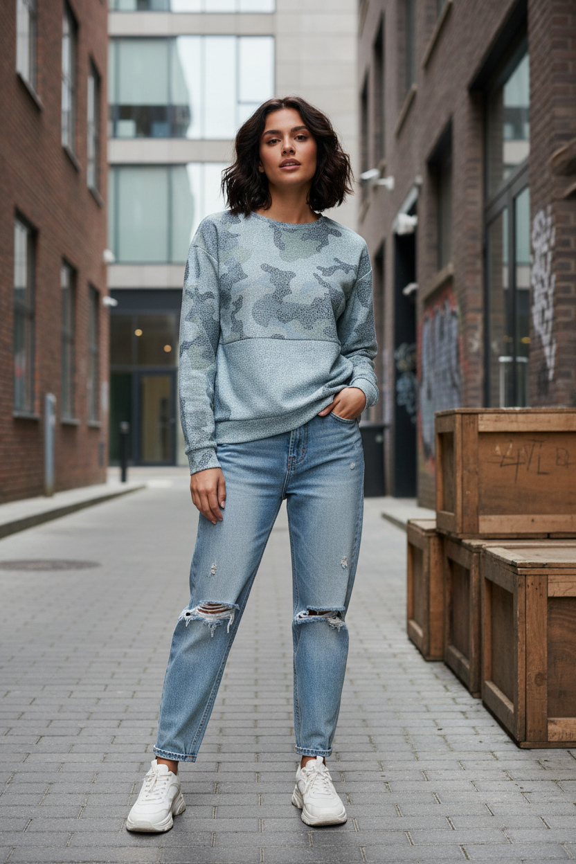 Female model - urban front view