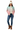 Female model - winter styling with turtleneck, jeans, boots, and beanie