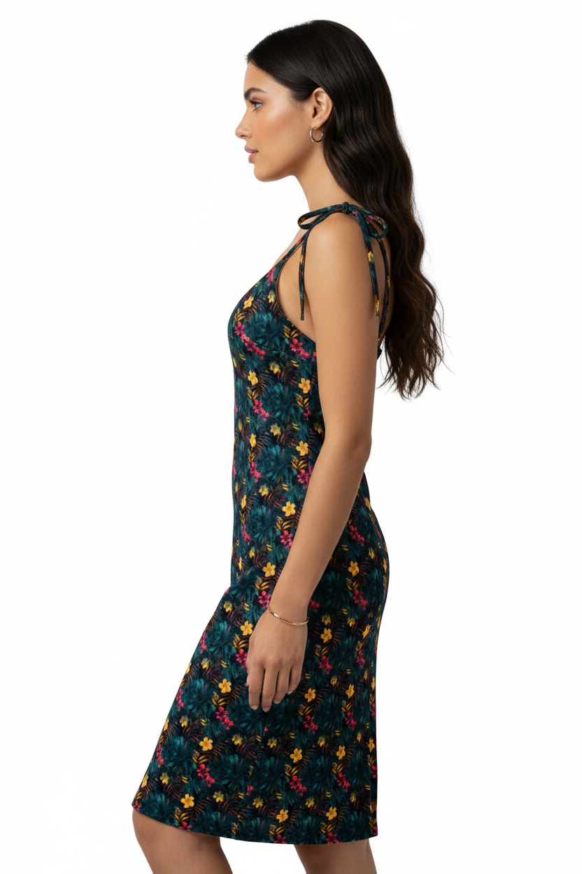 Female side floral dress