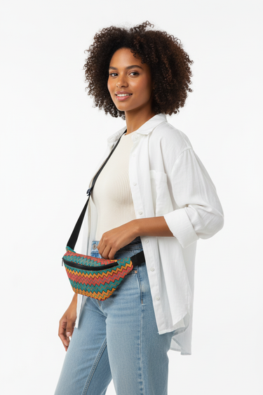 Fiesta Chevron Fanny Pack Hip Side