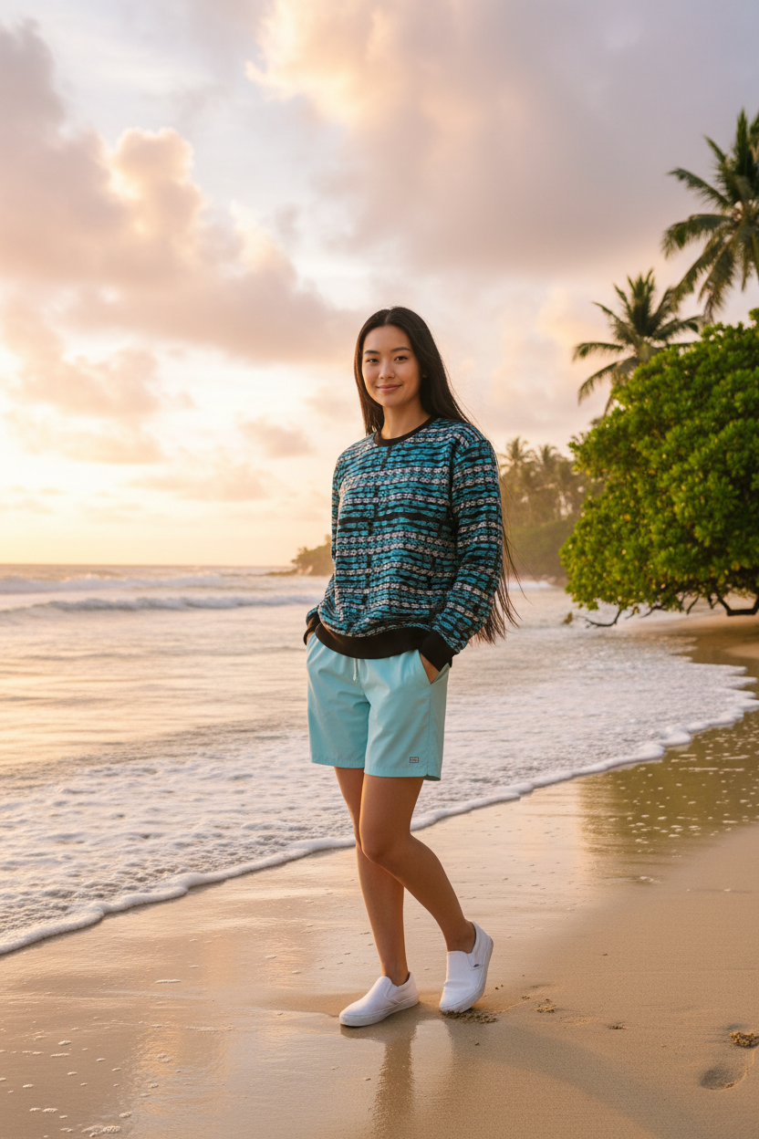 Fish Print Sweatshirt - Look 3