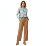 French script sweater with wide-leg trousers