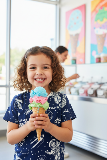 Girl at ice cream shop