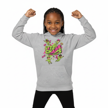 Girl power pose heather hoodie
