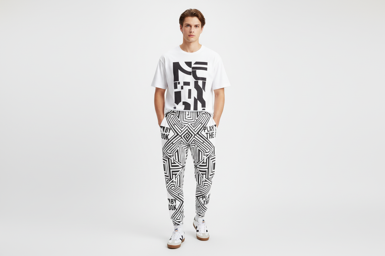 Graphic tee and retro sneakers