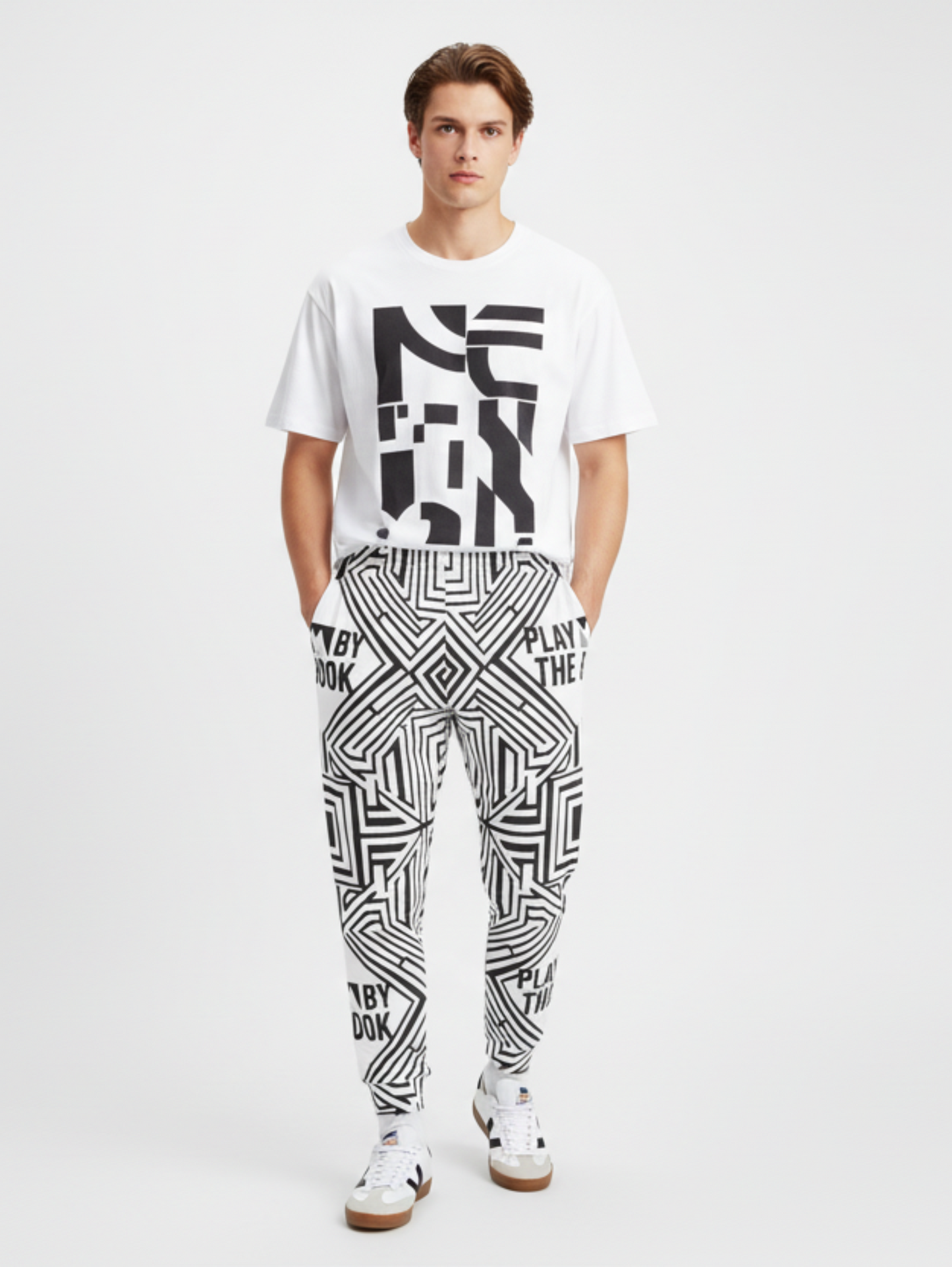 Play by the Book Geometric Print Recycled Men's Joggers