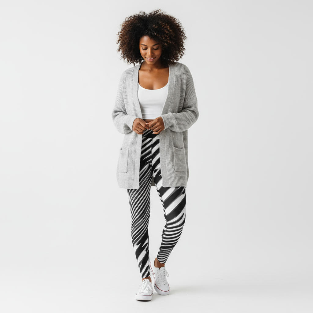 Gray cardigan romantic look