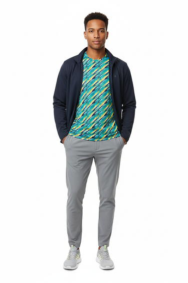 Grey Joggers & Navy Jacket