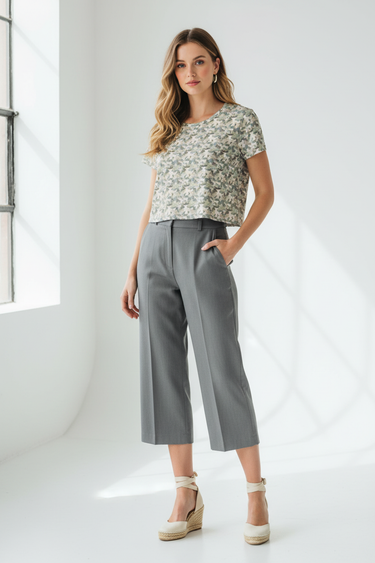 Grey Tailored Culottes