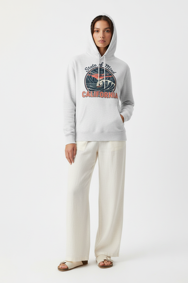 Heather Grey Female Hood Up