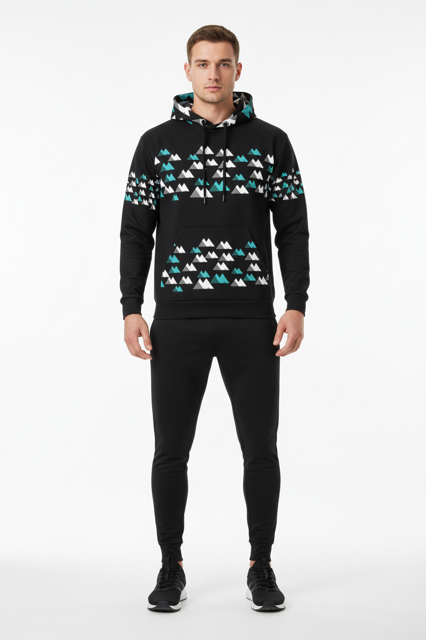 Hoodie with Black Joggers - Front